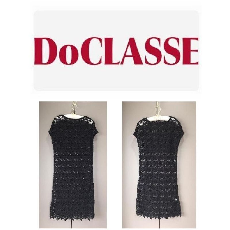 飄舞衣世界《日本品牌 DoCLASSE》漂亮鏤空黑色蕾絲連身裙洋裝／M~L可穿