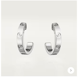 Cartier 卡地亞 經典 LOVE耳環 白K金 一對