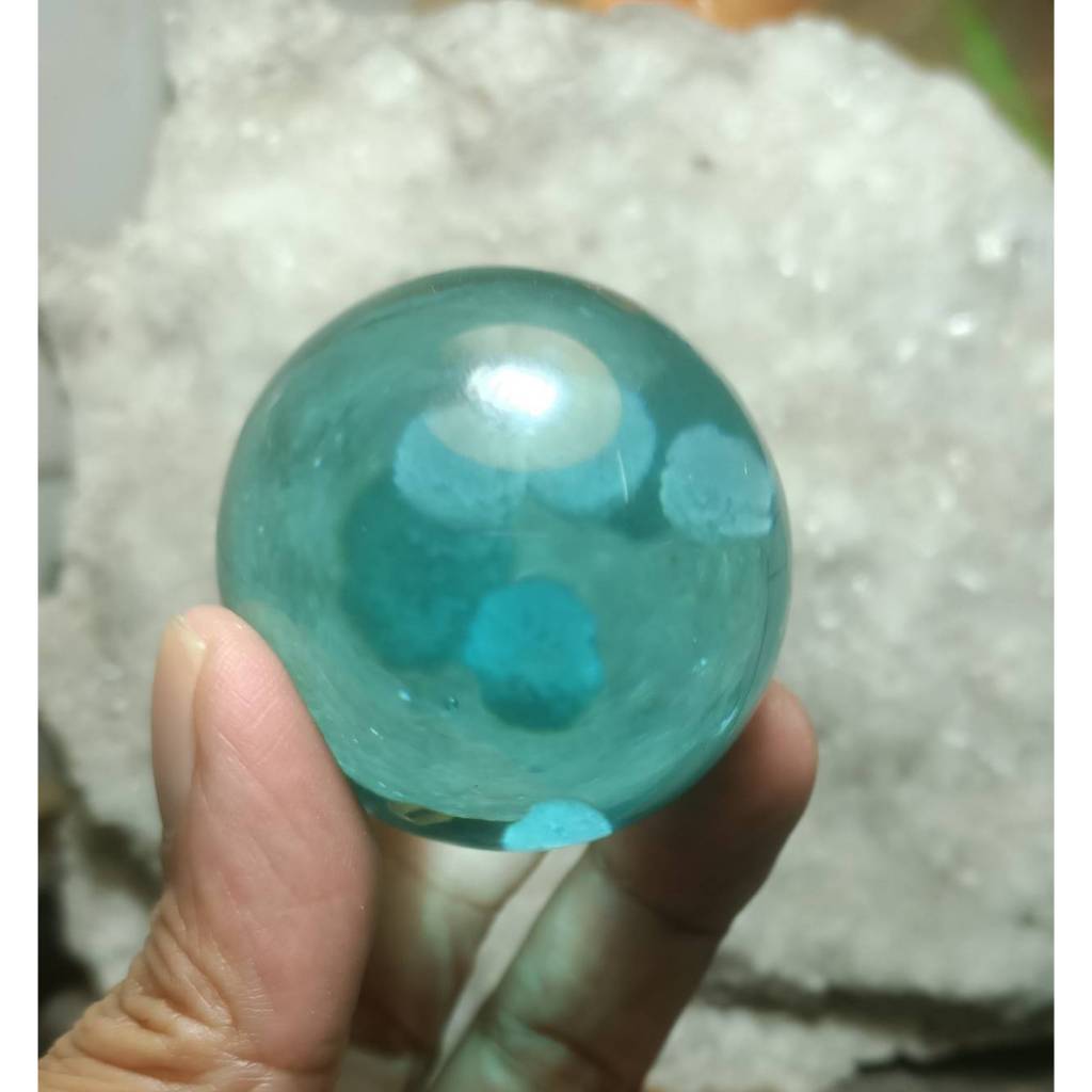 晶玉堂*保證天然---火山琉璃(藍曜石)(內含火山灰)47mm---145公克