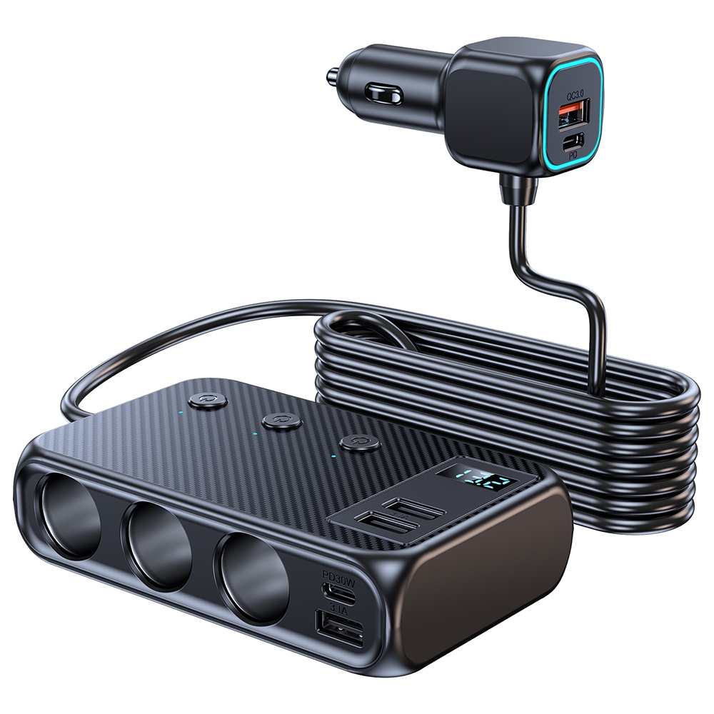 【WangKe旺科公司貨】智能車充 九孔擴充 點煙孔擴充器 車用充電器 PD快充 QC3.0 USB車充 電壓檢測 17