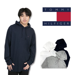 Tommy Hilfiger 薄帽T 電繡logo 純棉 大尺碼 長袖 連帽 無刷毛 帽T #9201