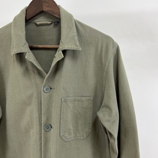 (小百姓二手精選) 二手 UNIQLO 男裝 水洗工作外套 水洗夾克 大口袋 外套 軍綠色