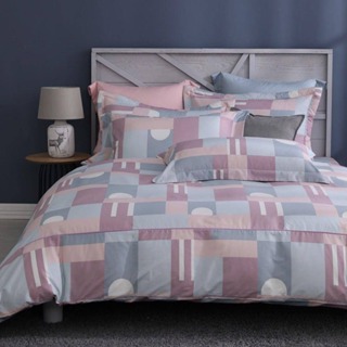 貴夫人 標準雙人5x6.2尺七件式床罩組 9833粉色(中枕x1+床罩x1+枕套x2+鋪棉枕x2+兩用被套x1)