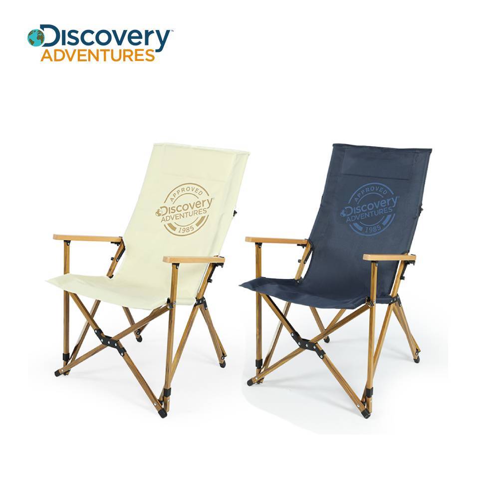 【Discovery Adventures】便攜舒適高背椅-卡其 鋁合金折疊躺椅 露營椅 戶外導演椅 摺疊躺椅 休閒椅