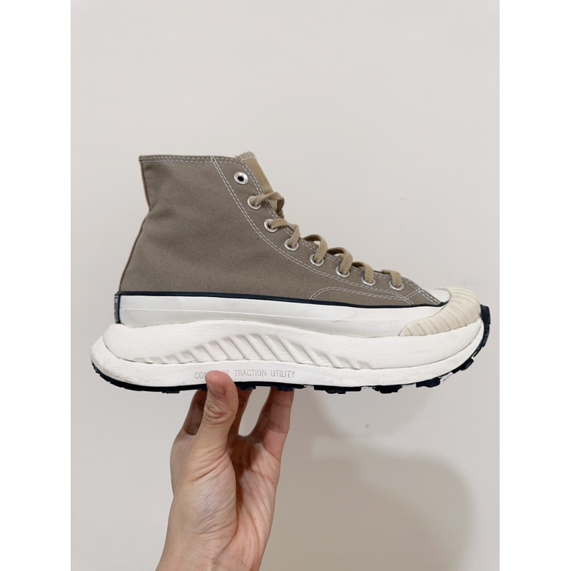 CONVERSE 奶茶色 高筒 帆布鞋 CHUCK 70 AT-CX HI 二手 無原廠鞋盒 尺寸：27.5