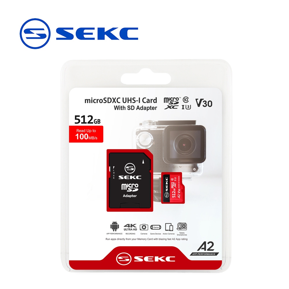 (福利品) SEKC MicroSD+Adapter  U3 V30 A2 512G 記憶卡 SV30A2512