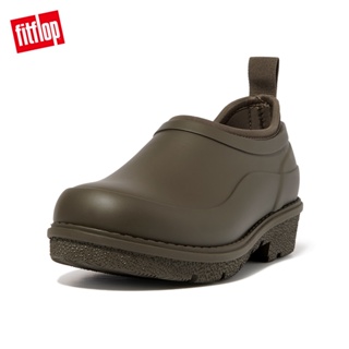 【FitFlop】WONDERCLOG NEON-POP WATERPROOF RUBBER CLOGS輕量雨鞋-女(綠