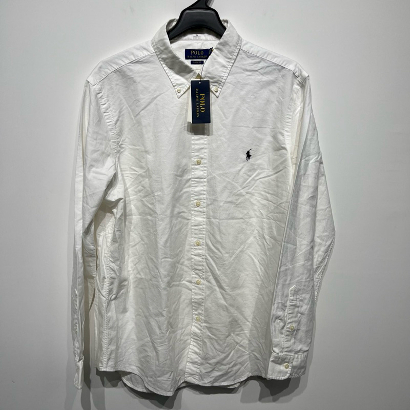 老麥嚴選 POLO RALPH LAUREN 長袖襯衫 白色 庫存新品 男XL號 DB2102V