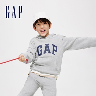 Gap 男童裝 Logo帽T-灰色(400075)