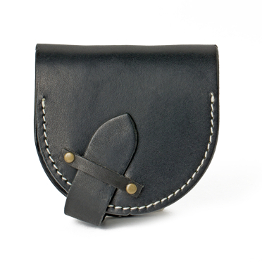 皮革材料包 手縫材料包 手縫馬蹄錢包 本色 黑色  15x7.5cm 皮革零錢包