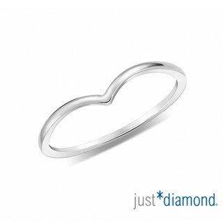 【Just Diamond】愛‧相惜18K 白金戒指(寬)