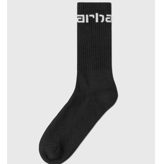 【現貨】CARHARTT WIP Logo socks 黑白黑黃 字體LOGO襪子 刺繡腿長襪 配件 LYCRA免運