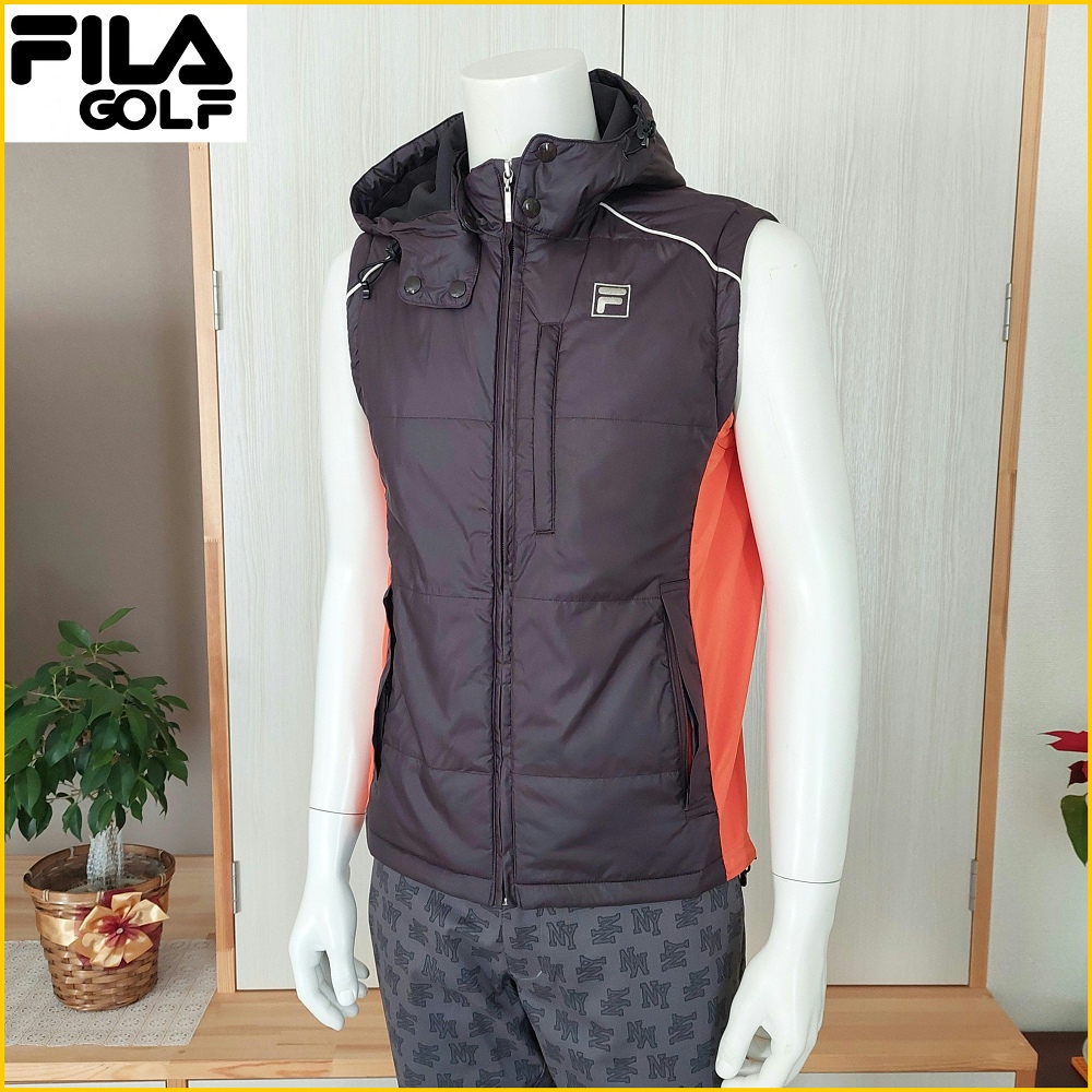 🇯🇵日本二手衣✈️FILA GOLF 鋪棉背心 男M号 FILA GOLF 高爾夫 2WAY 連帽 鋪棉背心 F168F