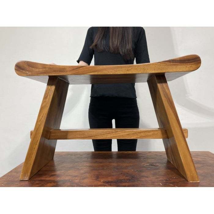 【合雅藝品】印尼柚木 原木椅 【柚木椅長凳】 長椅人體工學 曲面設計 厚板厚料耐重 柚木家具 餐桌椅