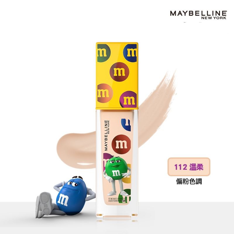 MAYBELLINE媚比琳 FIT ME反孔特霧粉底液M&amp;M聯名款112