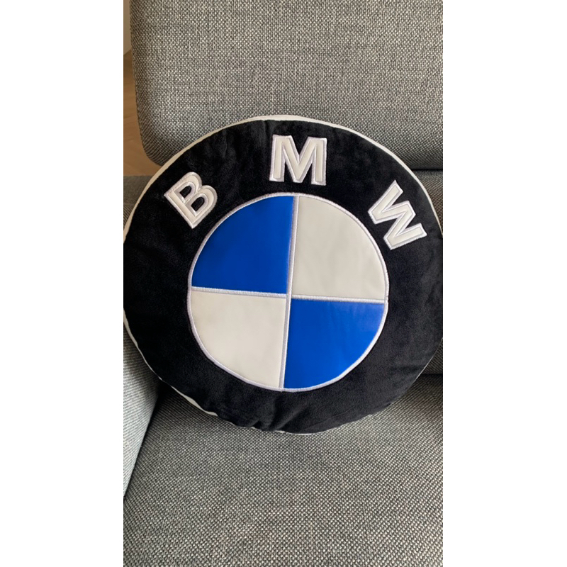 BMW新車交車禮。藍白黑經典設計圓形抱枕
