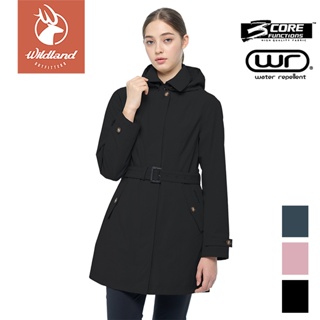 【Wildland 荒野】長版防水防風時尚外套 女 黑色 W2909-54 | 防水風衣外套