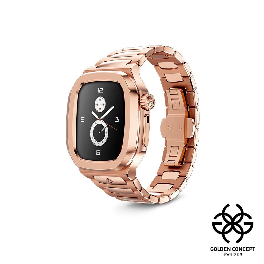 Golden Concept 錶殼 APPLE WATCH 41mm 玫瑰金錶帶 18K金PVD鍍層錶框 RO41-RG