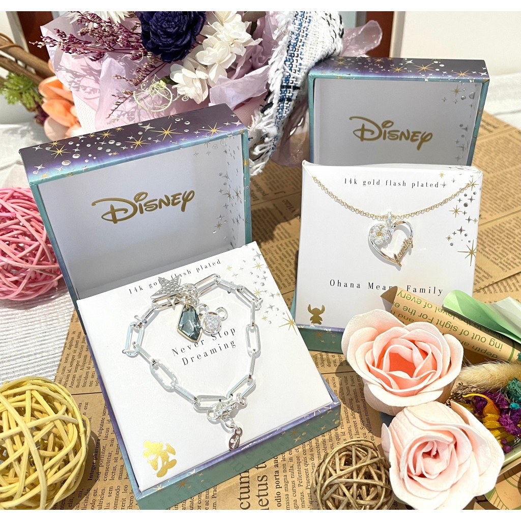 《Disney》迪士尼 米奇3款墜飾手鍊 手環、family心型項鍊