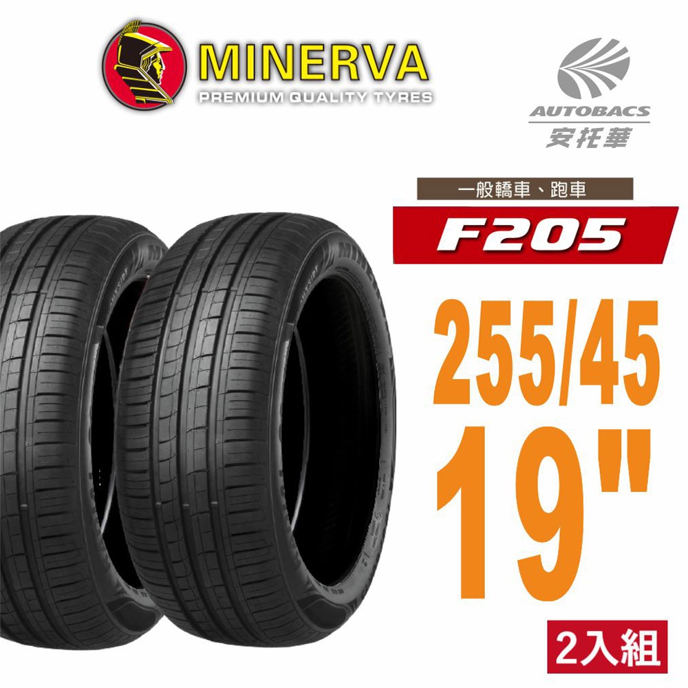 【Minervac 米納瓦 】F205 運動/操控/電動車/輪胎二入組 255/45/19適用車款特斯拉Model Y