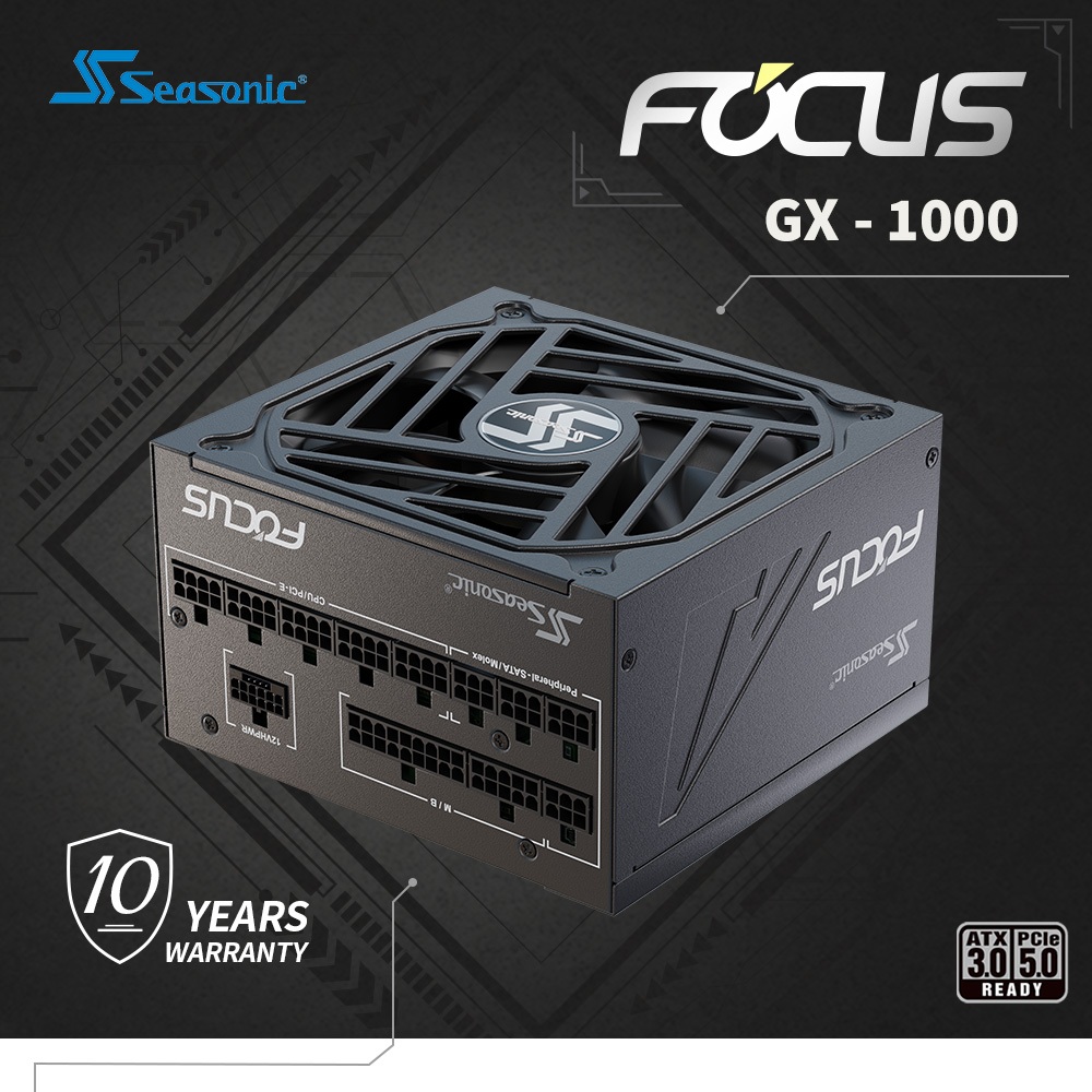 海韻 Seasonic FOCUS GX-1000 ATX3.0電源供應器 金牌/全模(SE-PS-FO3GX1000)