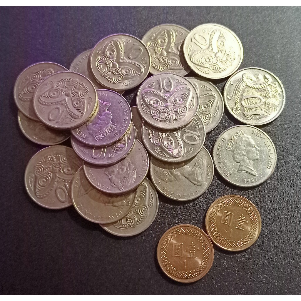 紐西蘭/10分幣/共10枚/錢幣硬幣紀念幣/金銀銅鐵鎳幣