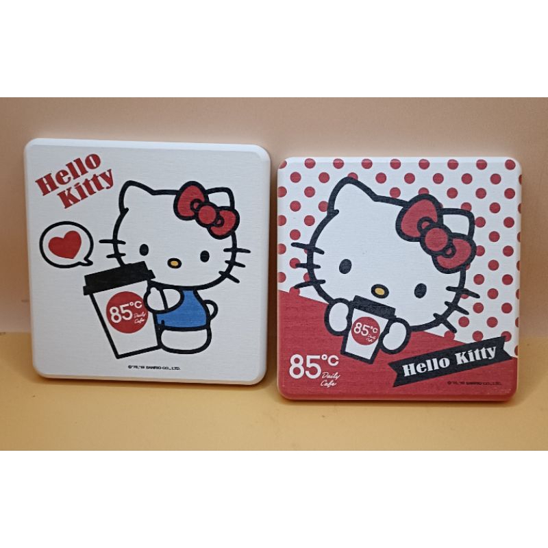 85度C Hello Kitty 珪藻土吸水杯墊 二入一組