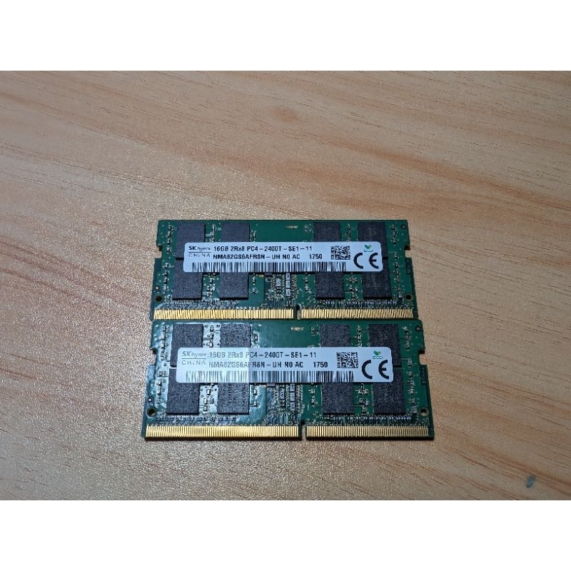 筆電記憶體 SK Hynix DDR4 16GB 2Rx8 PC4-2400T-SE-1-11