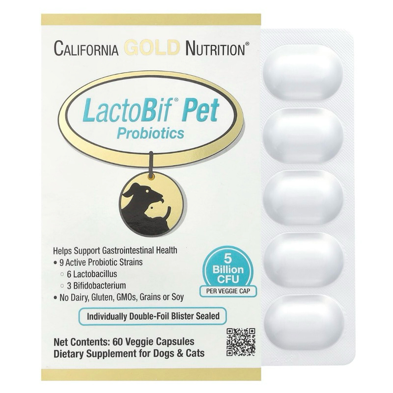 [現貨] 寵物益生菌 California Gold Nutrition, LactoBif 腸胃 50億CFU