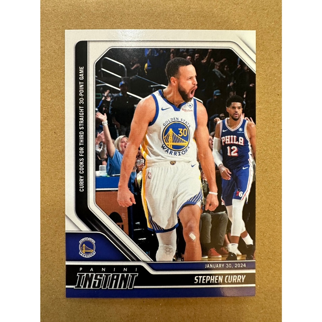 2024 Panini Instant NBA Stephen Curry 連三場30分 特別紀錄 球員卡