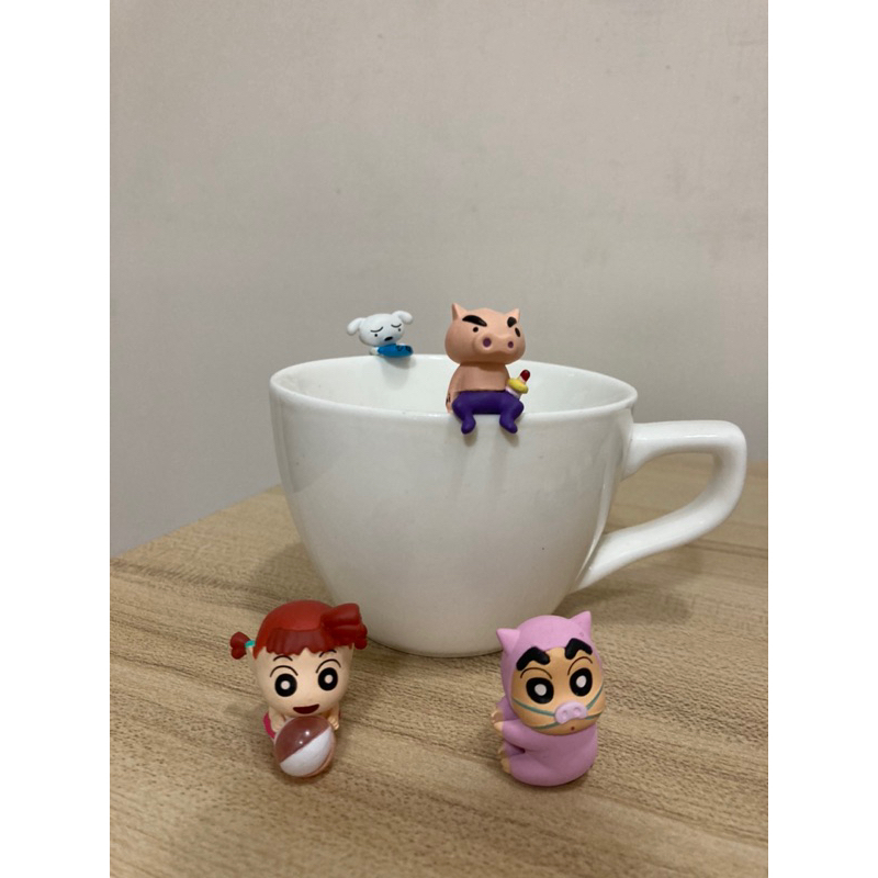 蠟筆小新 盒玩 杯緣子 扭蛋 妮妮 小白 肥嘟嘟左衛門 不理不理左衛門  小新