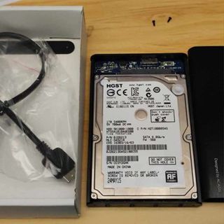 全新USB3.0 黑色鋁合金硬碟外接盒+二手 1TB 5400轉(2.5吋，使用時數少)筆電用硬碟