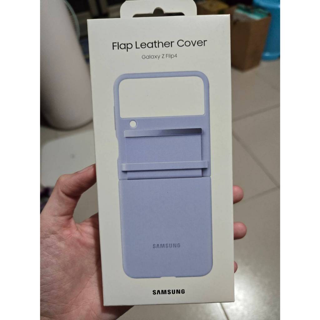 【SAMSUNG 三星】Samsung Galaxy Z Flip4 5G 全覆蓋設計皮革背蓋 紫 全新未拆封