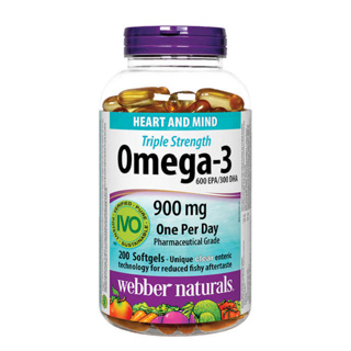 限時優惠webber Naturals 三倍強效 Omega-3(900 毫克 EPA/DHA)深海魚油軟膠囊 200顆