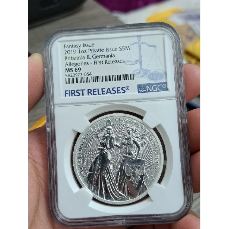 2019 Germania 寓言系列 日耳曼與不列顛銀幣1oz