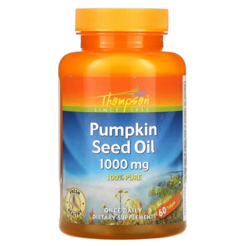 Thompson 南瓜籽油，1000 毫克，60 粒軟凝膠，Pumpkin Seed Oil