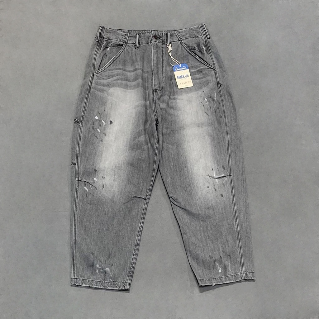 【工工買取】現貨 Liberaiders Stamped Denim Sarrouel Pants 水洗做舊 寬板牛仔褲