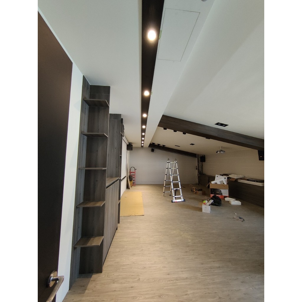 展示櫃 開放櫃 收納櫃 天花板 裝潢 包樑 台中系統櫃統包