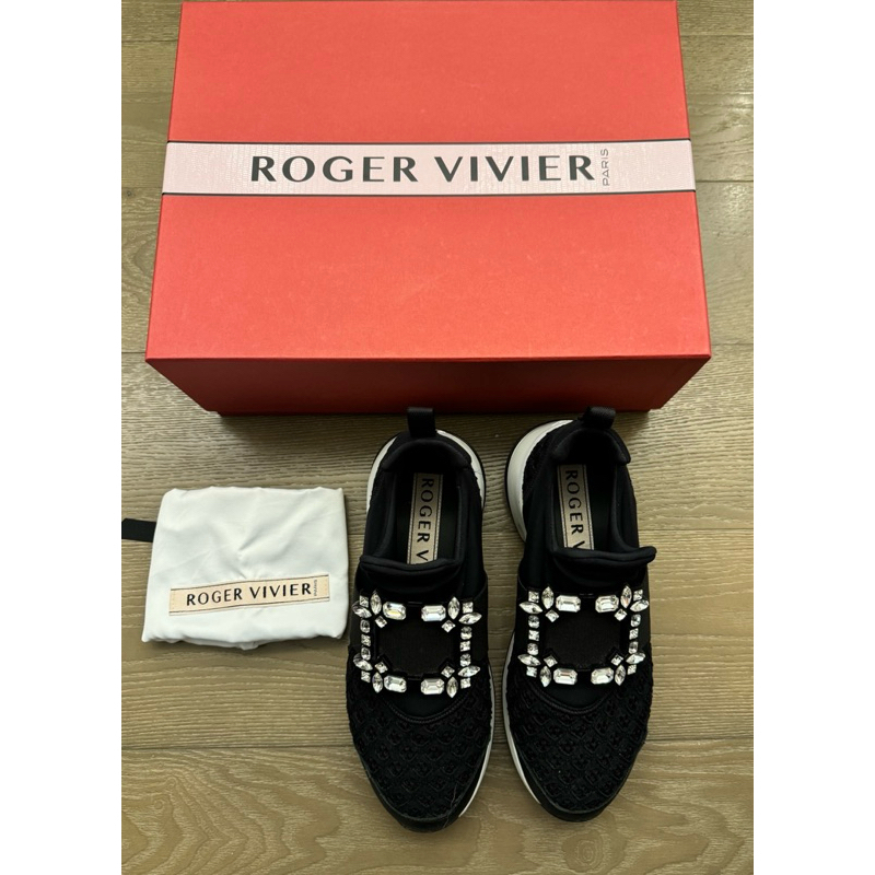 Roger Vivier Vivi’ Run 黑色水鑽運動鞋 歐規37.5號