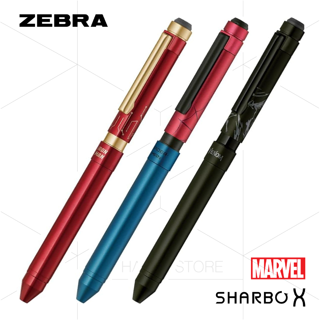 〔MHS〕ZEBRA SHARBO X MARVEL 漫威限定版 鋼鐵人 蜘蛛人 猛毒 ST3 旋轉多功能筆 SB14