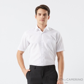 【ROBERTA 諾貝達】男裝 商務白色條紋短袖襯衫(職場商務款) RCM27-91