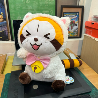 L 日本 正版 小浣熊 招財貓 貓咪 貓貓 裝 造型 大隻 大型 填充 玩具 絨毛 娃娃 布偶 玩偶 授權 吊牌還在
