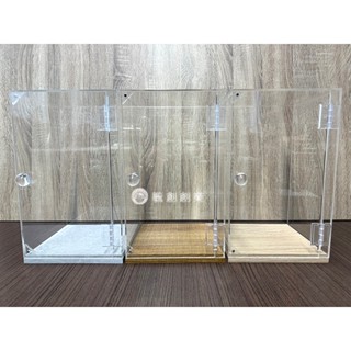 壓克力模型盒 公仔盒 壓克力透明盒 木座模型盒 模型展示 泡泡瑪特 暴力熊 收藏盒【臺灣製】