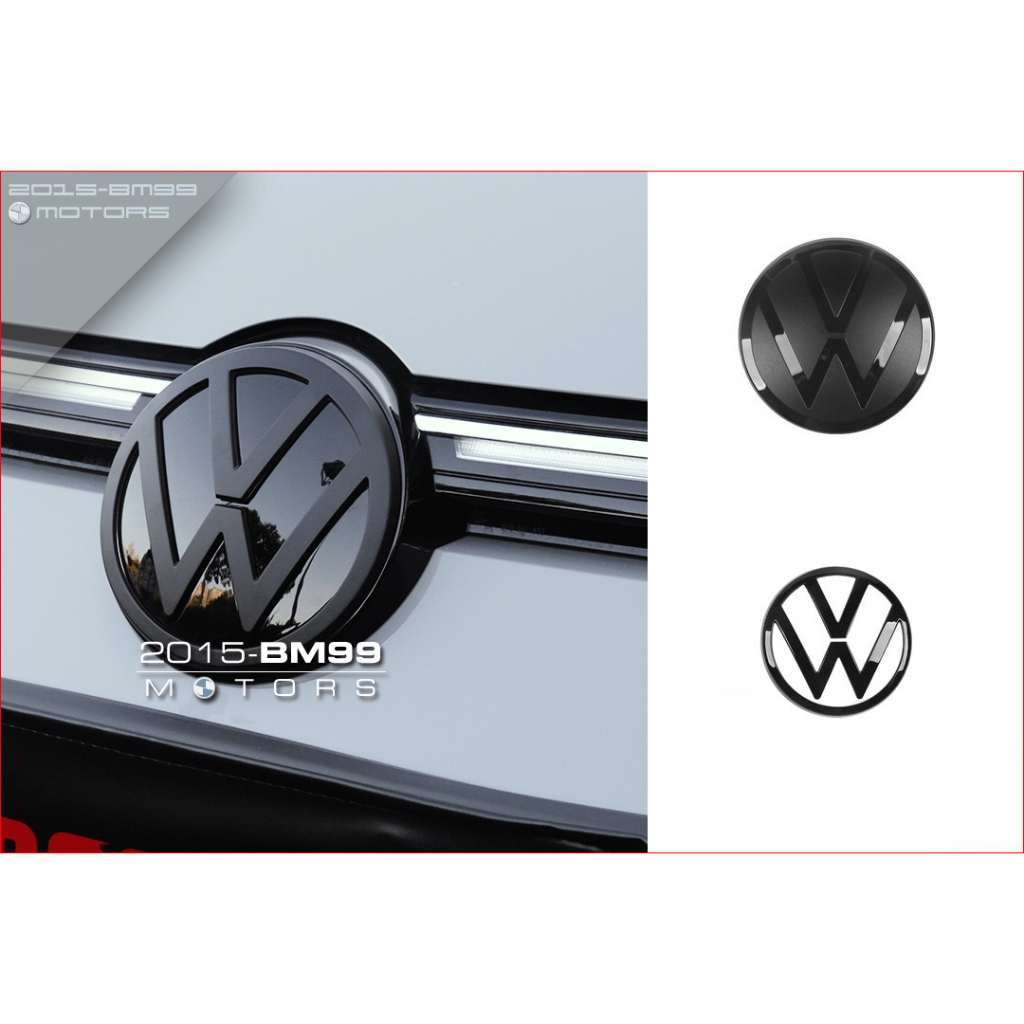 福斯 Volkswagen VW  Golf 8 標誌 logo 亮黑 消黑 標 前標 福斯黑標 引擎蓋標