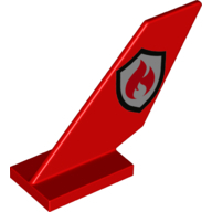 【小荳樂高】LEGO 紅色 飛機 小尾翼 消防 火焰標誌 Tail Shuttle 6239pb108