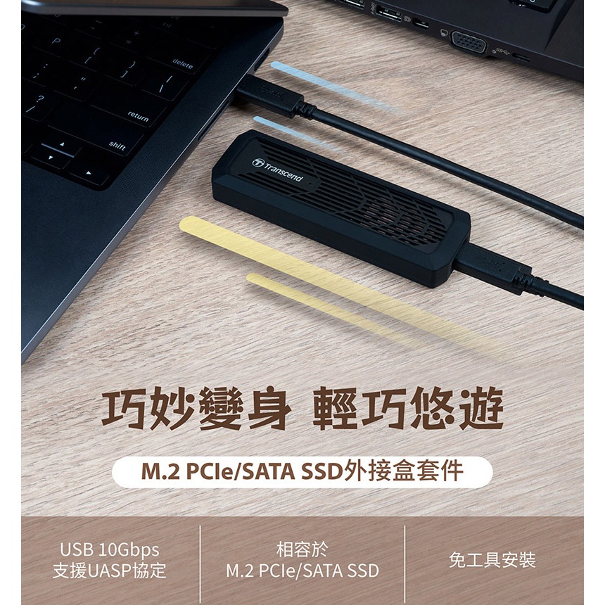 創見 Transcend CM10G M.2 PCIe / SATA  SSD 固態硬碟 外接盒 套件 台灣原廠公司貨