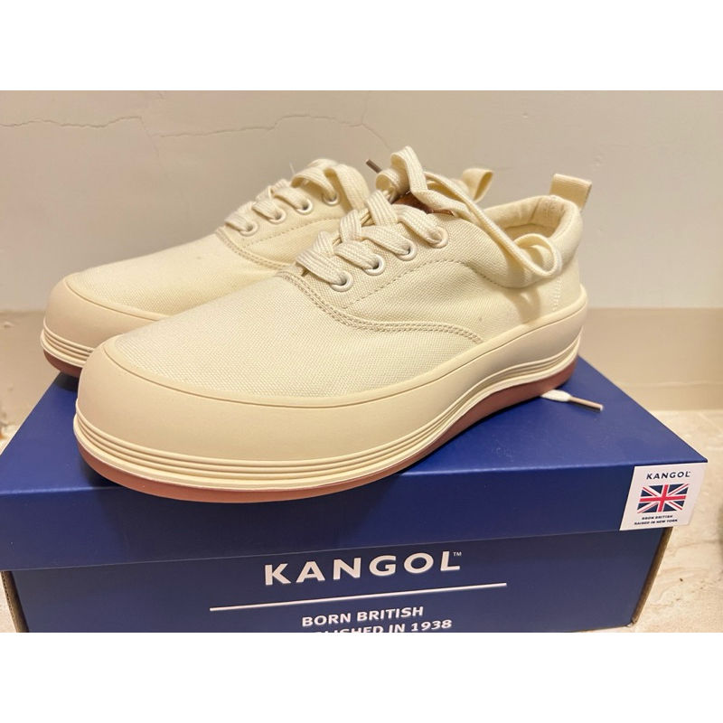 KANGOL 米白增高 帆布鞋 7.5