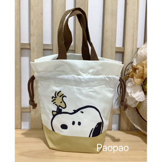 日本正版2022 Peanuts Snoopy 史努比 胡士托 手提束口袋 束口袋 束口包 水壺袋 手提袋 手提包