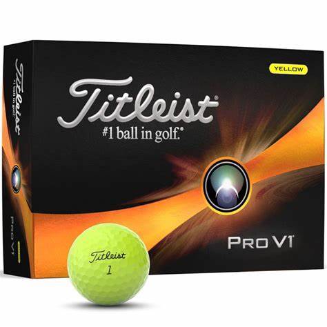 Titleist【2023 全新上市】PRO V1 高爾夫球 (三層球/黃球) 12入/打