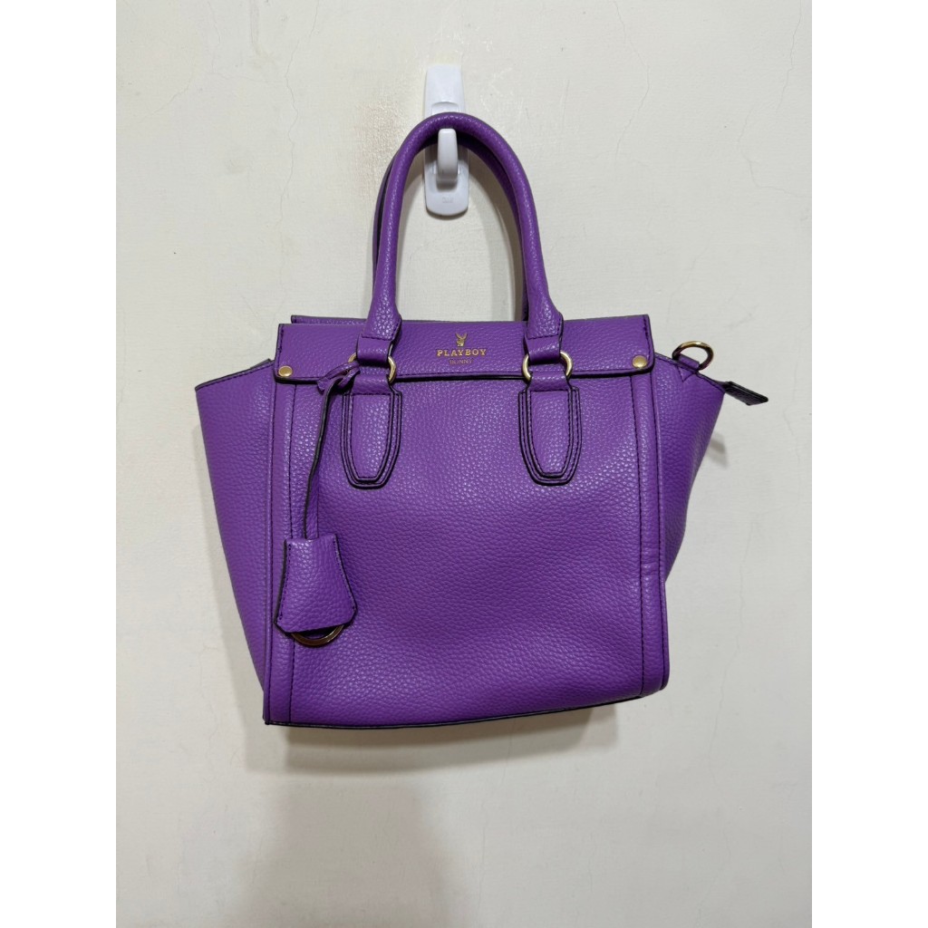 「 二手包 」 PLAYBOY 皮革手提斜背包（紫色）251